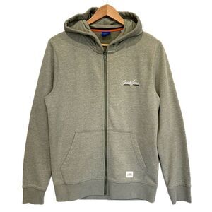 Jack & Jones Zip Hoodie Mens Size Small Sage Green French Terry Fleece Jacket